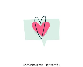 Hand drawn vector abstract cartoon modern graphic speech bubble like illustration art isolated on white background