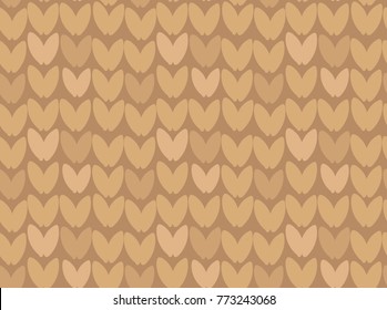 Hand drawn vector abstract cartoon Merry Christmas and Happy New Year holidays ocher brown ornamental knitted seamless pattern design element.