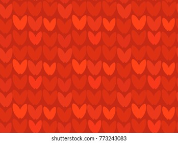 Hand drawn vector abstract cartoon Merry Christmas and Happy New Year holidays red knitted seamless pattern design element.