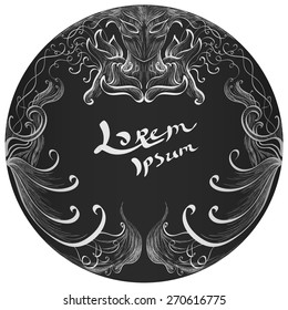 Hand drawn vector abstract chalk stylized ornament background
