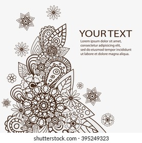 Hand drawn vector abstract floral elements