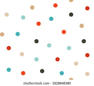 Vector dibujado a mano material divertido abstracto llano Feliz Navidad, y Feliz Año Nuevo caricatura festividad sin fisuras con lindas ilustraciones de Xmas polka dot aislado en fondo blanco