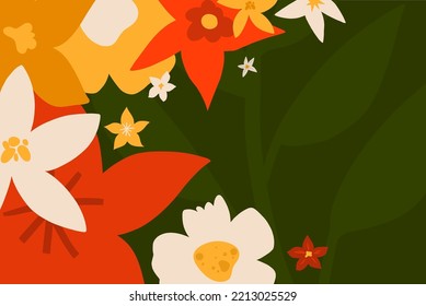 Hand drawn vector abstract graphic Merry Christmas and Happy new year clipart illustrations greeting card with flowers and leaves.Merry Christmas cute floral card design background.Winter holiday art.