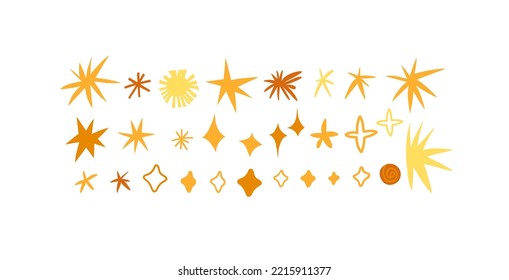 Hand drawn vector abstract graphic Merry Christmas, Happy new year clipart illustrations of cute stars ans splashes collection set isolated.Merry Christmas floral design background.Winter holiday art.