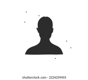 Hand drawn vector abstract graphic illustration art of beauty human head silhouette in simple style for branding,isolated. Feminine logo.Woman silhouette logo design concept art.Simple person icon.