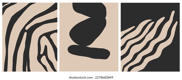 Línea gráfica abstracta de vector dibujada a mano simple,colección contemporánea con formas de siluetas de figuras orgánicas.Diseño de concepto femenino de moda para la decoración de paredes, impresión, afiche, papel pintado, fondo.