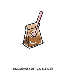 Dibujo a mano vectorial abstracto doodle gráfico simple línea minimalista colección de ilustraciones con café de elaboración, preparación de bebidas de café. Icono de dibujo de vector de café aislado.Concepto de diseño de taller de café.