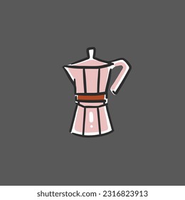 Hand drawn vector abstract graphic doodle simple minimalistic line illustrations with coffee brewing equipment ,preparing coffee drinks. Coffee vector drawing icon isolated.Coffee shop design concept.