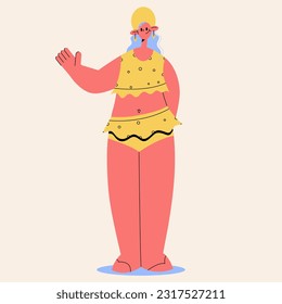 Dibujo manual vectorial gráfico abstracto dibujos abstractos de verano ilustraciones planas con chicas relajantes aisladas en bikini