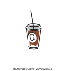 Handgezeichnete, abstrakte grafische doodle einfache minimalistische Linie Illustrationen mit Kaffeebauausrüstung , Kaffeezubereitung. Kaffee Vektorgrafik Symbol einzeln.Coffee Shop Design Konzept.
