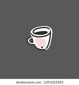 Hand drawn vector abstract graphic doodle simple minimalistic line illustrations collection with brewing coffee,preparing coffee drinks. Coffee vector drawing icon .Simple coffee mug design concept.