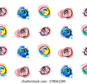 Hand drawn vector abstract graphic blueberry fresh seamless pattern with polka dot motif in bright and pastel colors isolated on white background.Design decoration for business,shop,fashion,journaling