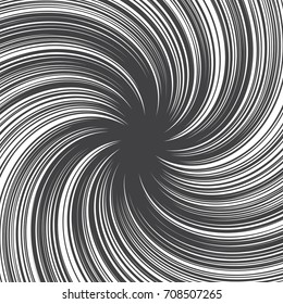 Hand Drawn Vector Abstract Grunge Decorative Ink Twirl Lines Spiral Texture Isolated on White Background