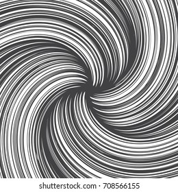 Hand Drawn Vector Abstract Grunge Decorative Ink Twirl Lines Spiral Texture Isolated on White Background