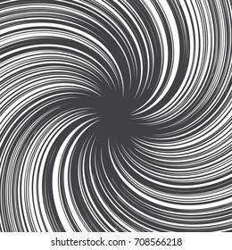 Hand Drawn Vector Abstract Grunge Decorative Ink Twirl Lines Spiral Texture Isolated on White Background