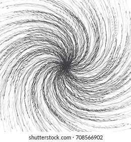 Hand Drawn Vector Abstract Grunge Decorative Sketchy Twirl Lines Spiral Texture Isolated on White Background