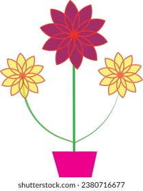 Hand drawn vector abstract minimal floral icon line art flower Handmade design