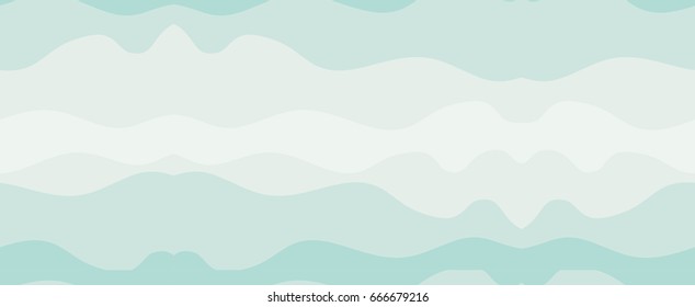 Hand drawn vector abstract minimalistic seamless pattern with ocean and sea waves in blue colors.