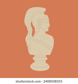 Hand drawn vector abstract outline,graphic,line art greek ancient sculpture statue line art modern drawing.Antique classic statues in trendy bohemian style,outline design concept.Antique head logo.