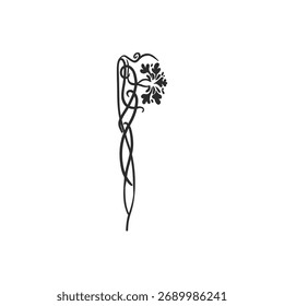Vetor desenhado à mão resumo abstrato, gráfico, linha vintage arte nouveau ornamento quadro floral em caligrafia elegante moderno style.Ornate floral vintage contorno design concept.Vetor elementos de quadro.