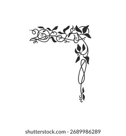 Vetor desenhado à mão resumo abstrato, gráfico, linha vintage arte nouveau ornamento quadro floral em caligrafia elegante moderno style.Ornate floral vintage contorno design concept.Vetor elementos de quadro.