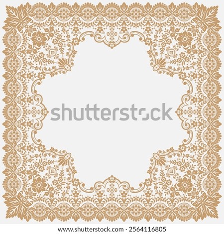 Hand drawn vector abstract outline,graphic,line vintage baroque ornament floral frame in calligraphic elegant modern style.Baroque floral vintage outline design concept.Vector antique frame isolated