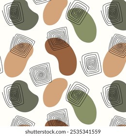 Hand drawn vector abstract pattern. Seamless geometric background. Suitable for bed sheet, clothes, wrapping paper, invitation background design. Ethnic boho doodles for baby room.