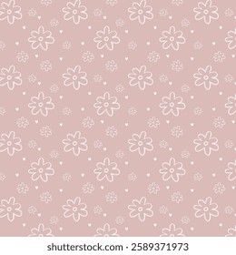 Hand drawn vector abstract pattern. Seamless floral pattern. Suitable for bed sheet design, clothing, wrapping paper, invitation background. Elegant seamless