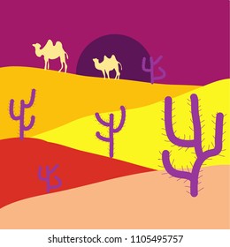 Hand drawn vector abstract scandinavian graphic illustration with house, trees and mountains on violet, beige and blue colors. Nordic nature landscape concept. Perfect for wallpaper, kids fabric.