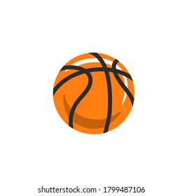 Hand drawn vector abstract stock graphic icon illustration with simple basketball ball isolated on white background