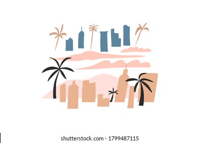 Hand drawn vector abstract stock graphic icon illustrations elements collection set with simple city urban cityscape creator isolated on white background