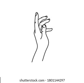 Hand drawn vector abstract stock flat graphic illustration with logo elements ,woman fashion magic line art hand touch in simple style for branding ,isolated on white background
