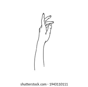 Hand drawn vector abstract stock flat graphic illustration with logo elements ,woman fashion magic line art hand touch in simple style for branding ,isolated on white background
