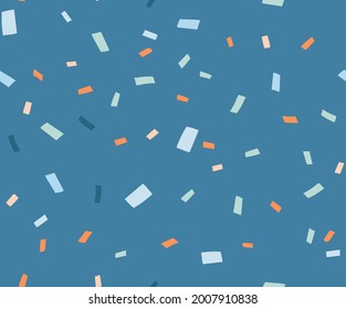 Hand drawn vector abstract stock graphic illustration art seamless pattern,with modern collage contemporary print of confetti shapes isolated on color background