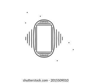 Hand drawn vector abstract stock flat graphic illustration with logo element of line arch and rays art in simple style for branding,isolated on white background.