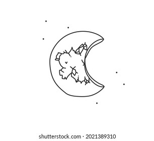 Hand drawn vector abstract stock flat graphic illustration with logo element,bohemian magic line art of crystal shape in simple style for branding,isolated on white background.Feminine logo concept.