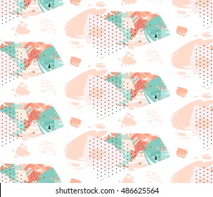 Hand drawn vector abstract textured artistic seamless pattern in pastel,blue ,white and gold colors. Hand Drawn textures.Wedding, anniversary, birthday, Valentine's day, party.Design for poster,card