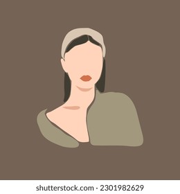 Hand drawn vector abstract trendy graphic contemporary modern art,aesthetic fashion illustration with bohemian,beautiful modern female,minimalistic trendy style. Vector woman body abstract drawing.
