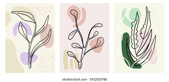 Hand drawn vector abstract tropical leaves background