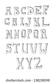 Hand drawn vector alphabet