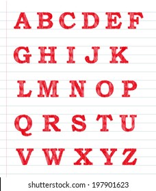 Hand drawn Vector alphabet.