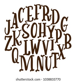 Hand drawn vector alphabet. Calligraphy letters for your design