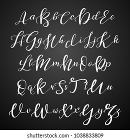 Hand drawn vector alphabet. Calligraphy letters for your design