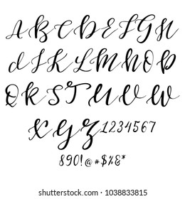 Vector Modern Calligraphy Alphabet Handwritten Lettering Stock Vector ...