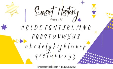 Hand drawn vector alphabet. Calligraphy letters for your design.