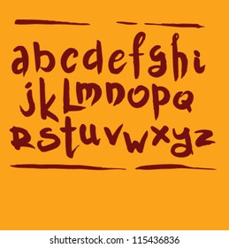 hand drawn vector alphabet. calligraphy