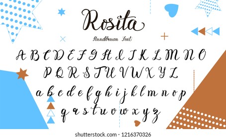 Hand drawn vector alphabet. Calligraphy letters for your design.