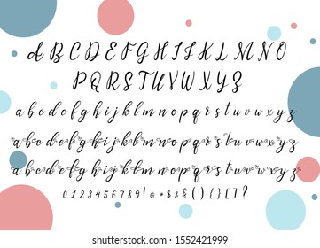 Hand drawn vector alphabet. Calligraphy letters for your design.