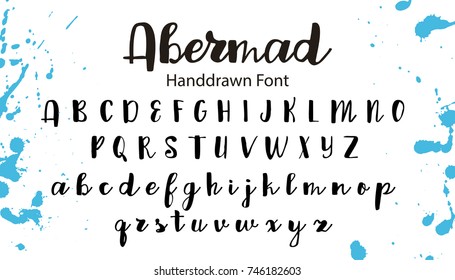 Hand drawn vector alphabet. Calligraphy letters for your design.