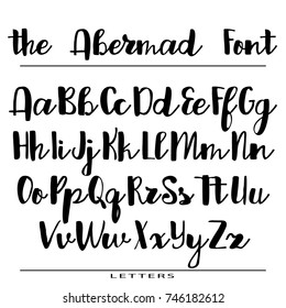 Hand drawn vector alphabet. Calligraphy letters for your design.